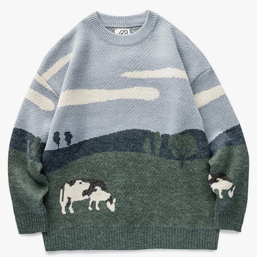 NWT Flygo Oversized Cow Sweater